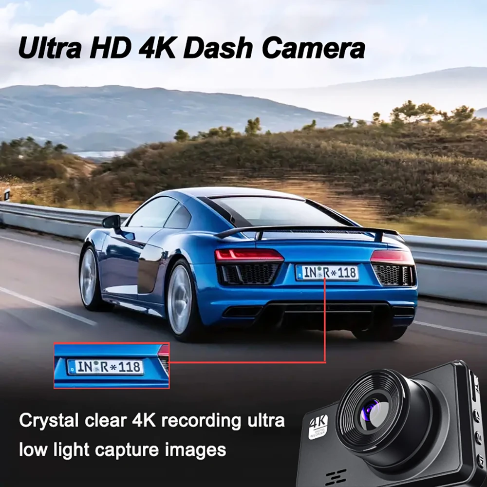 4K Full HD  Dash Cam (Front and Rear)