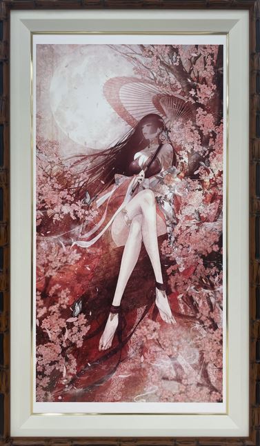 皐月恵　白蛇と白百合　版画 皐月恵先生 新作版画紹介！！『白蛇と白百合』 | 神絵祭2023