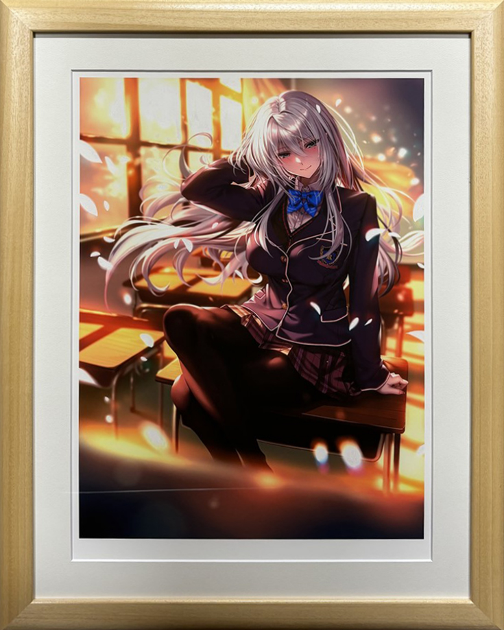 ピロ水 はにかみ彼女 天竺綴 複製原画 【公式通販】