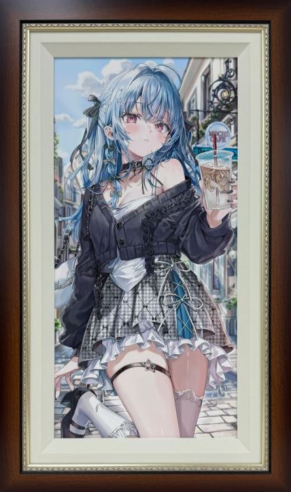 ⭐预售⭐ももこ-【2025年12月新作】时髦的午后系列 蓝发少女《Chic Afternoon》限量版画