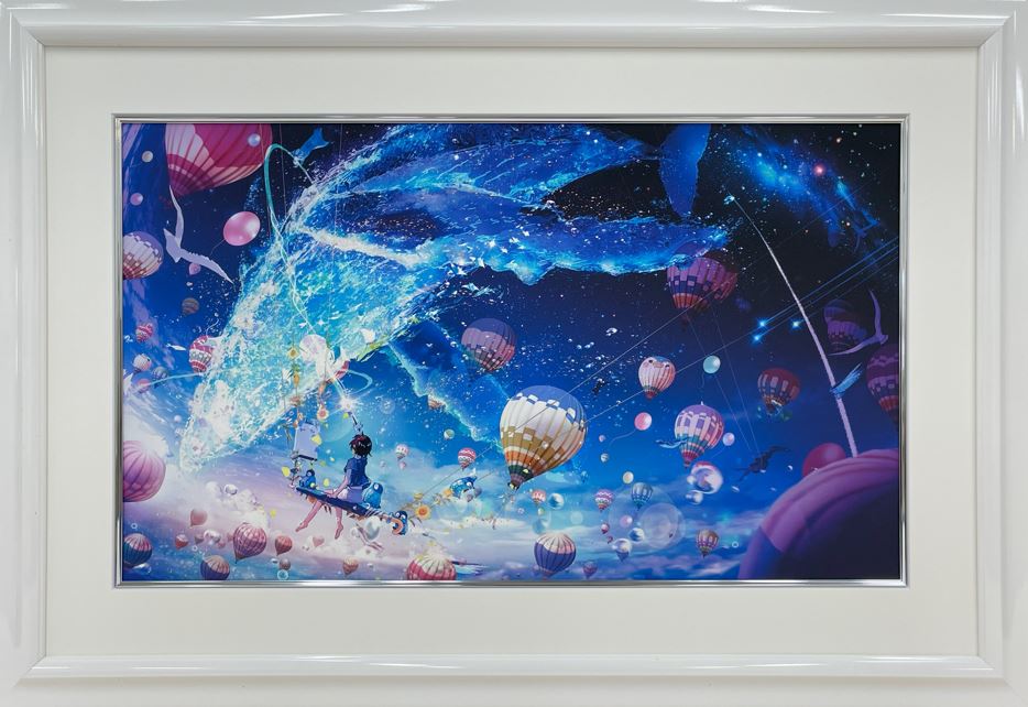 【月光】アート作品 藤城清治 月光の響 リトグラフ 保証書付き エンボス印あり 藤城清治