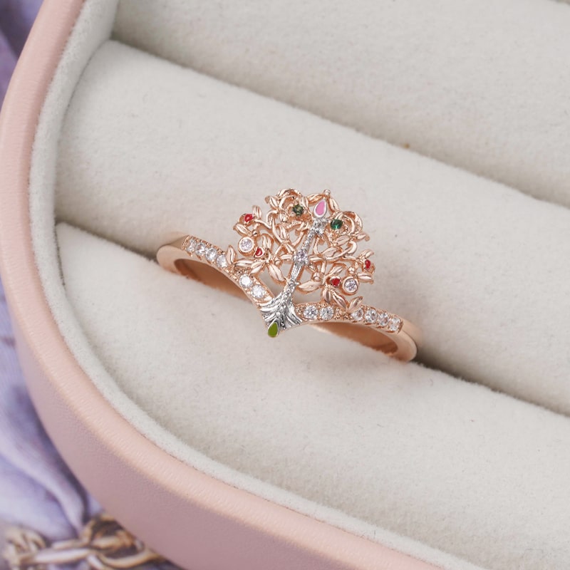 生命之樹 V 形戒指 image number 1