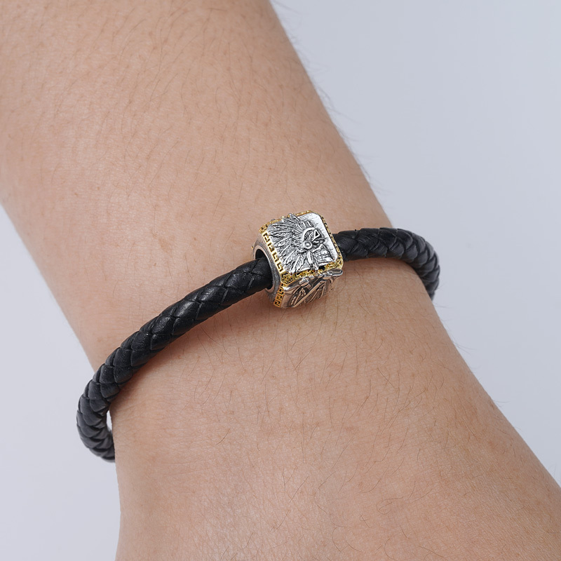 印第安骷髏復古珠飾手鍊 image number 3