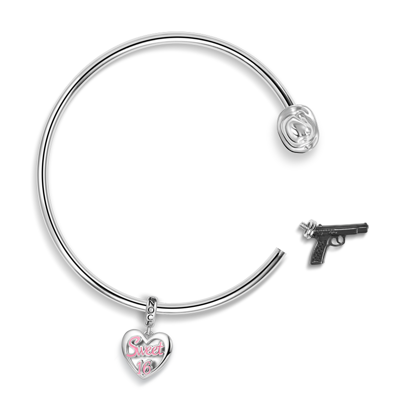 骷髏與槍手鐲可開口手鐲 image number 1