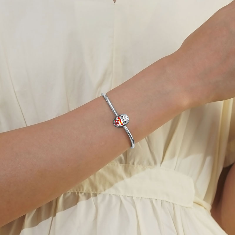 貓頭鷹擁抱心形寶石珠飾 image number 4