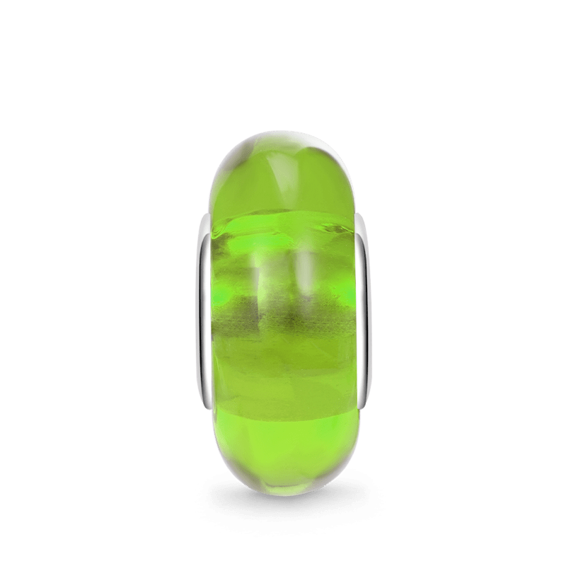 綠石心形孔珠飾 image number 0