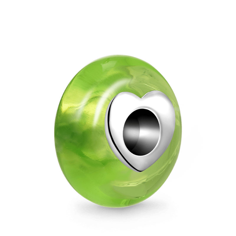 綠石心形孔珠飾 image number 1