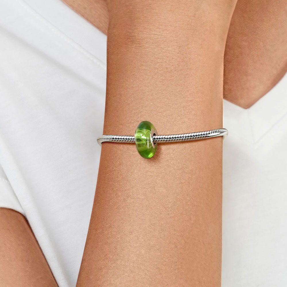 綠石心形孔珠飾 image number 4