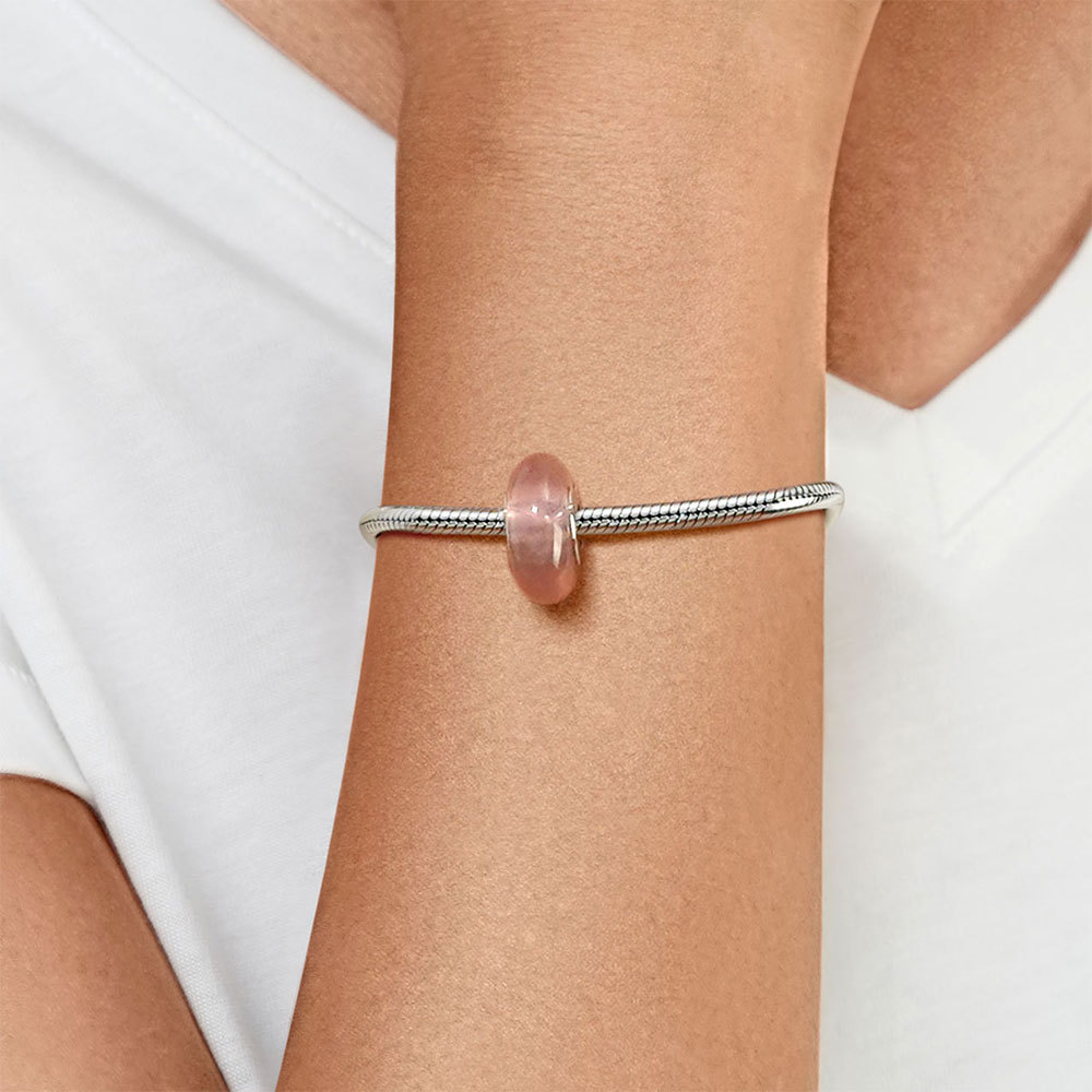 粉色石頭心形孔珠飾 image number 4