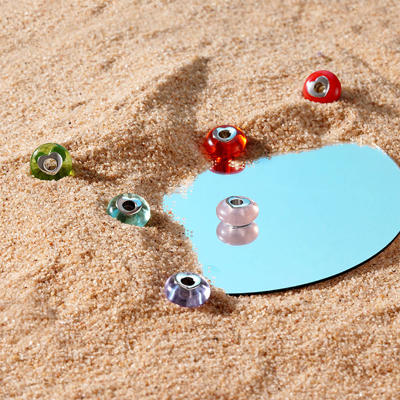 綠石心形孔珠飾 image number 2