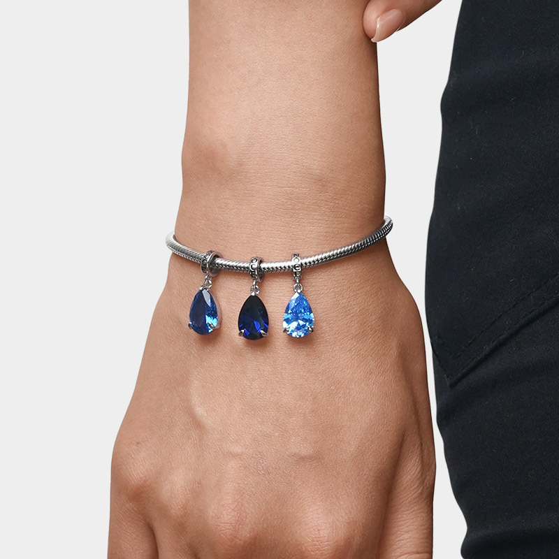 梨形切割生日石吊墜 image number 3