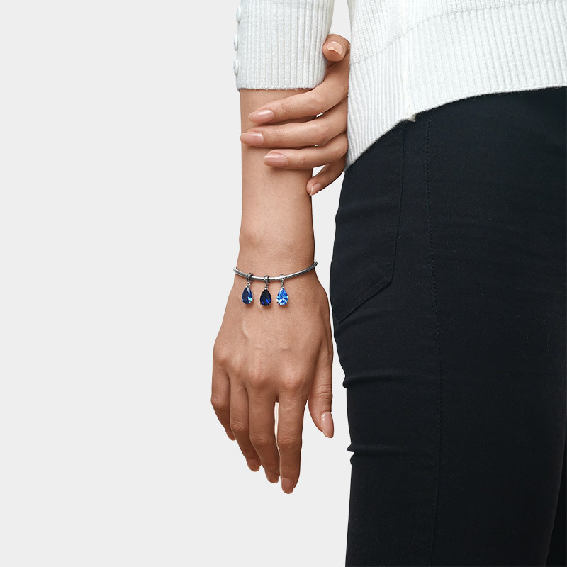 梨形切割生日石吊墜 image number 2