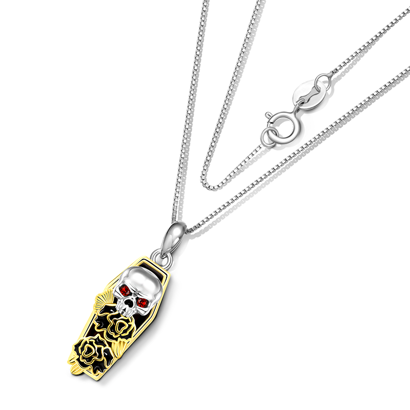 骷髏玫瑰項鍊 image number 1