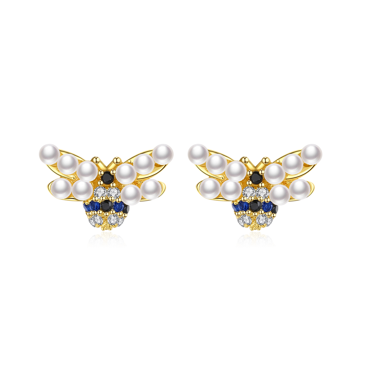 珍珠蜜蜂耳環 image number 0