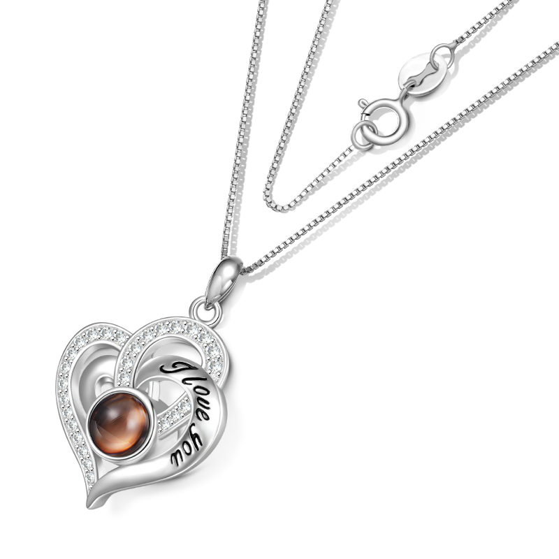 投影愛心照片項鍊 image number 1