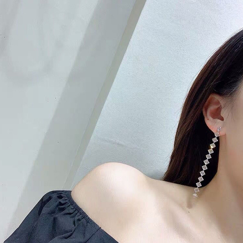 水晶長吊墜耳環 image number 4