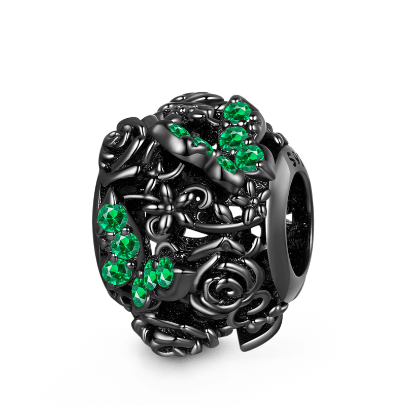 黑蝴蝶玫瑰珠飾 image number 0