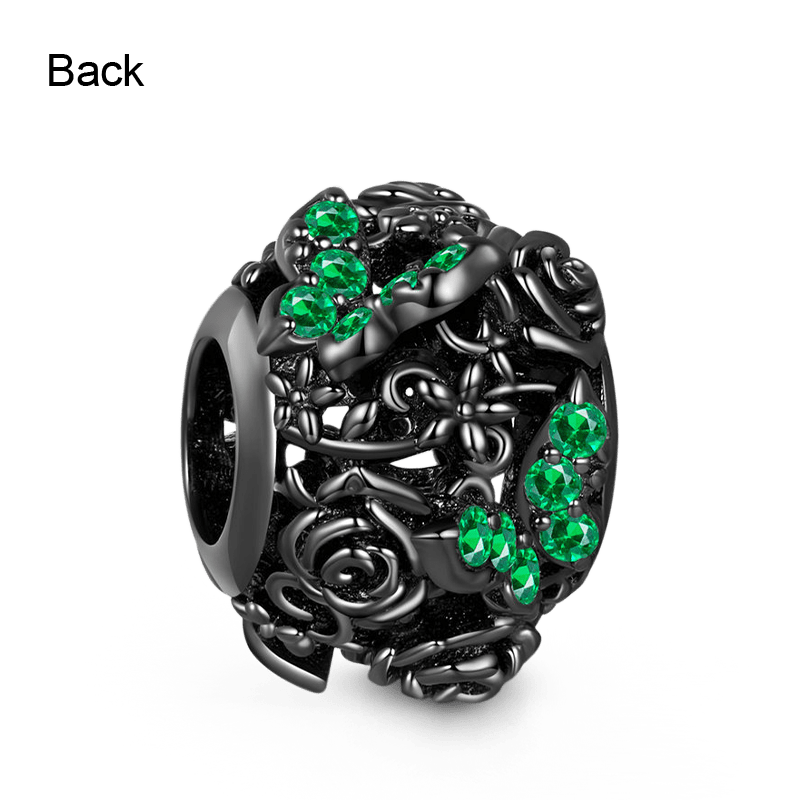 黑蝴蝶玫瑰珠飾 image number 1