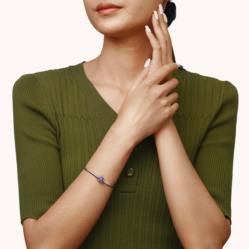 紫色花朵珠飾 image number 2