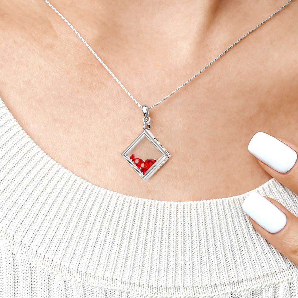 方形生日石項鍊 image number 3