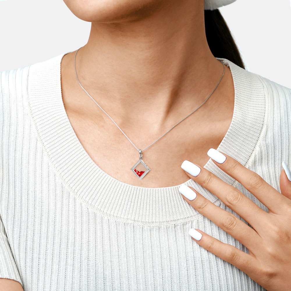 方形生日石項鍊 image number 2