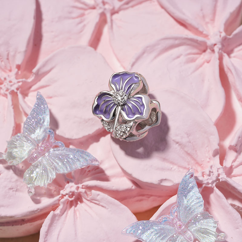 紫色花朵串珠 image number 2