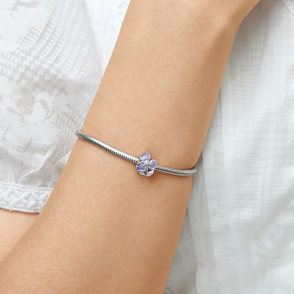 紫色花朵串珠 image number 4