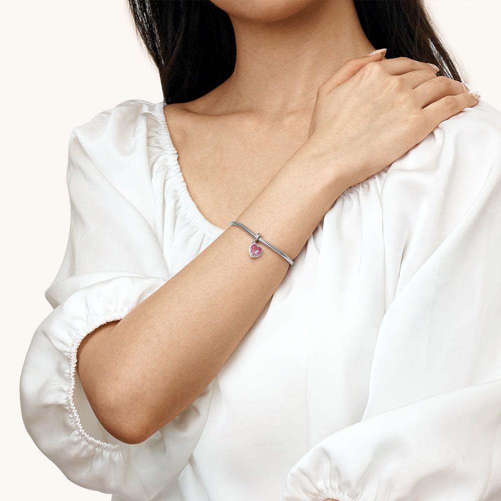 漸變粉色心形吊墜 image number 5