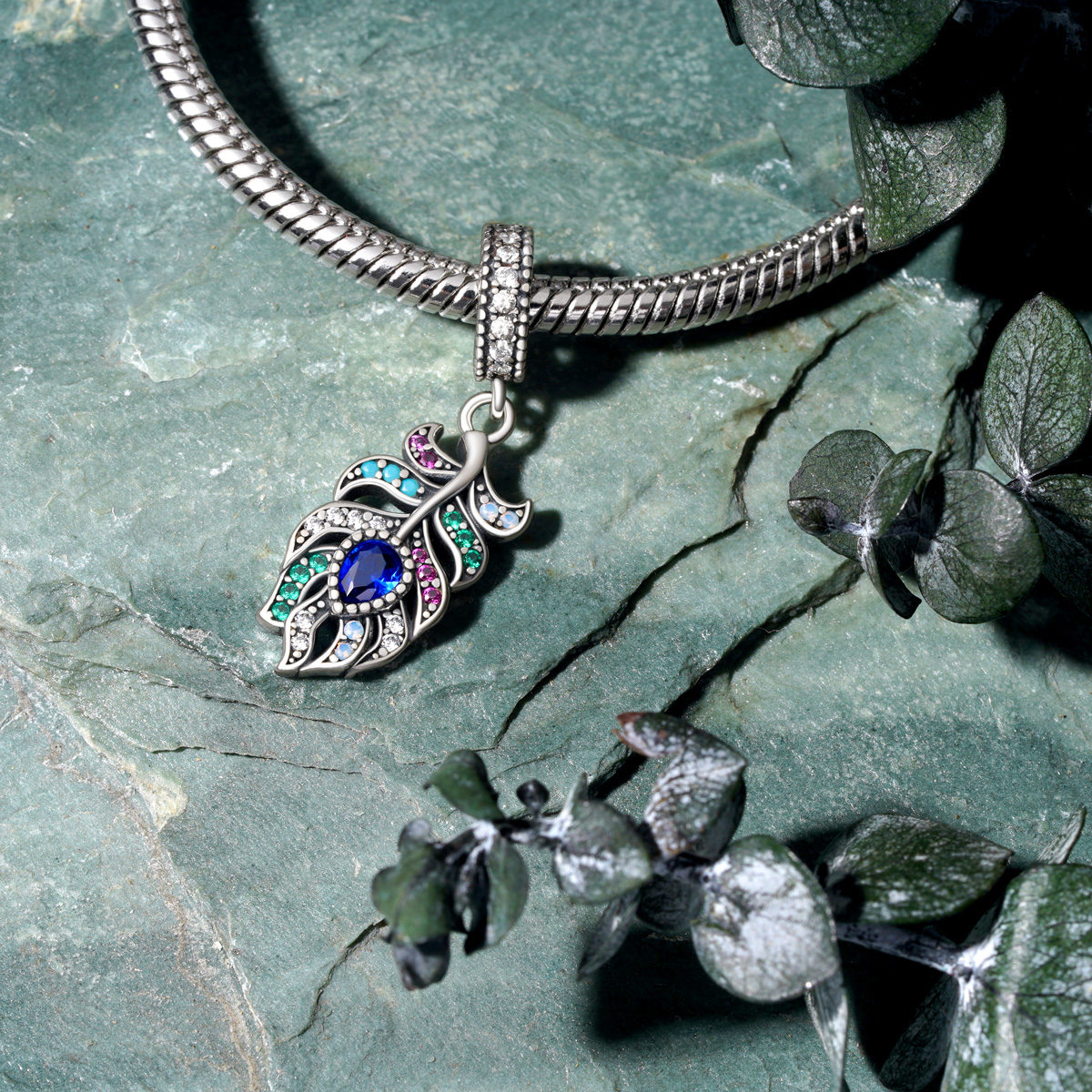 孔雀翎羽吊墜 image number 2