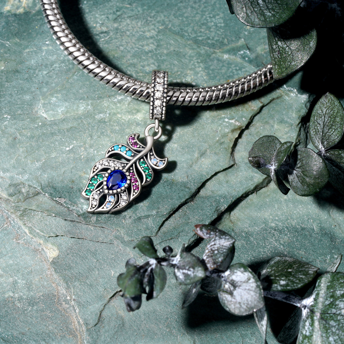 孔雀翎羽吊墜 image number 2