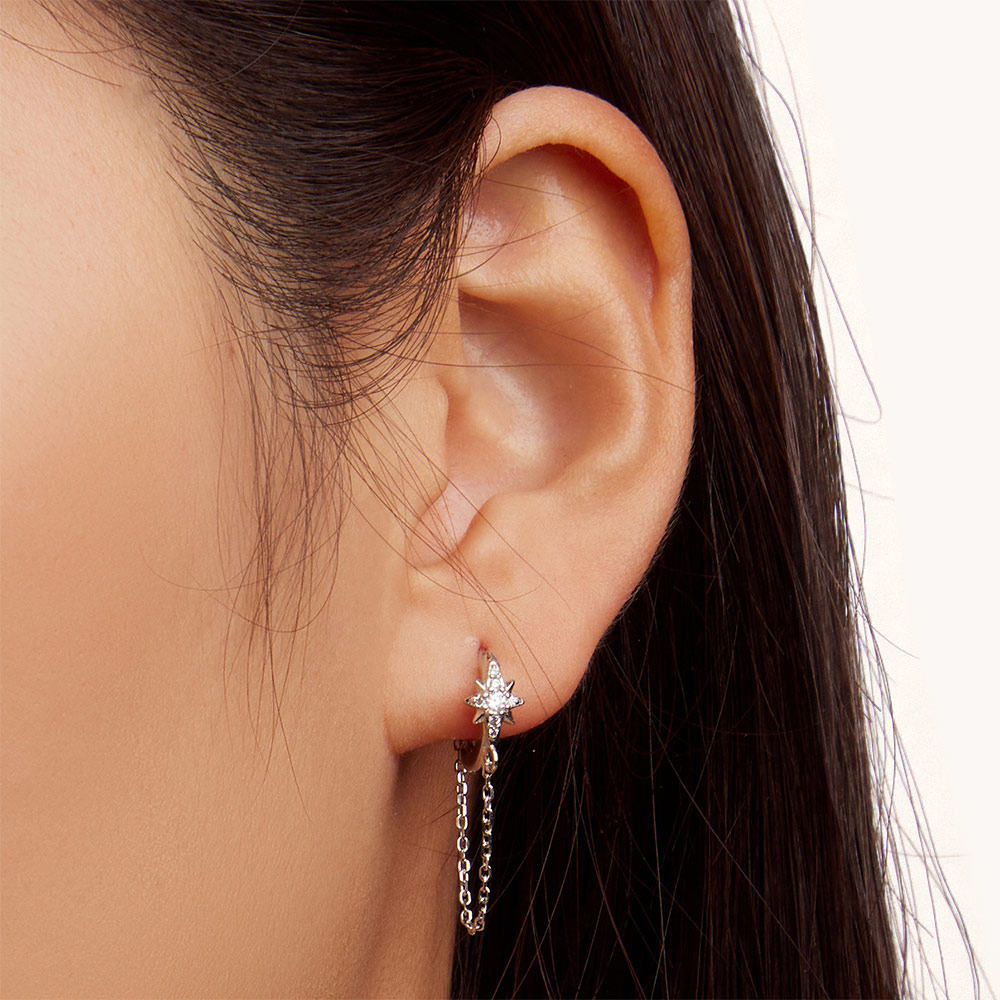 六角星星耳環 image number 3