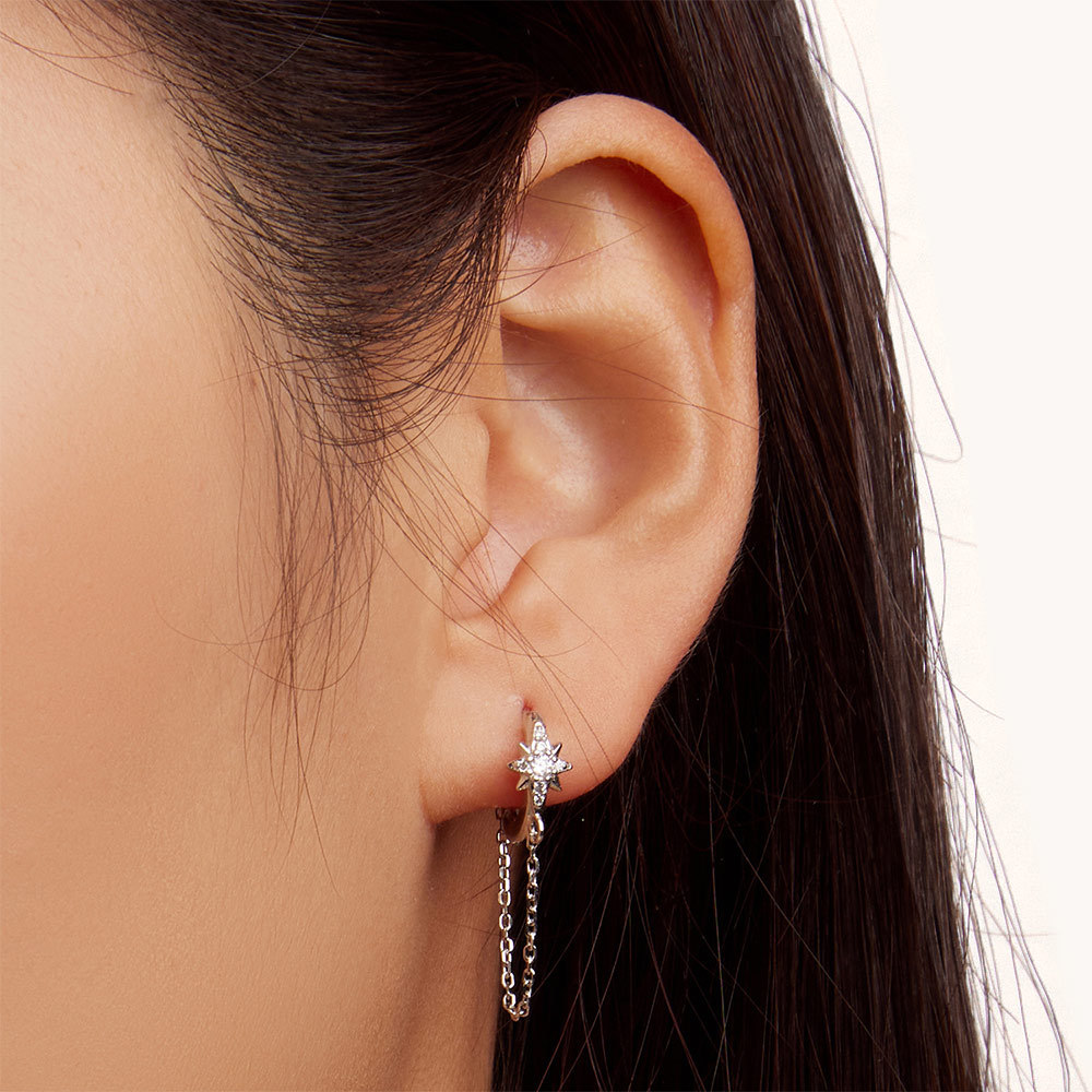 六角星星耳環 image number 3