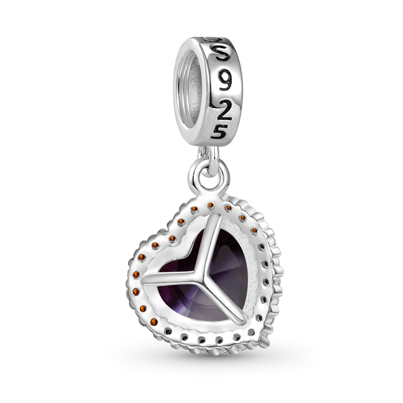 漸變黑紫色心型吊墜 image number 1