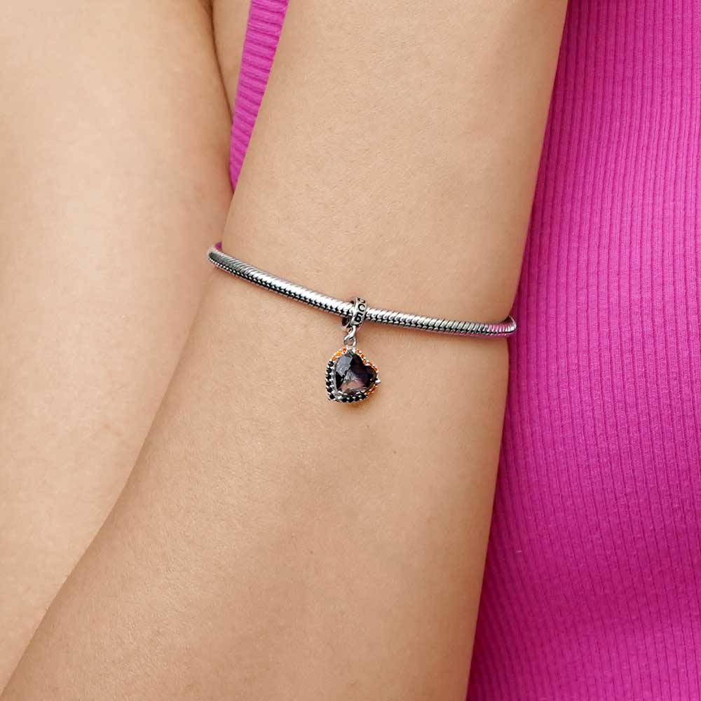 漸變黑紫色心型吊墜 image number 4