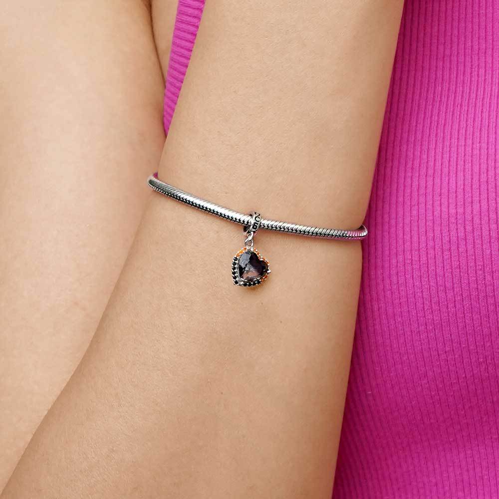 漸變黑紫色心型吊墜 image number 4