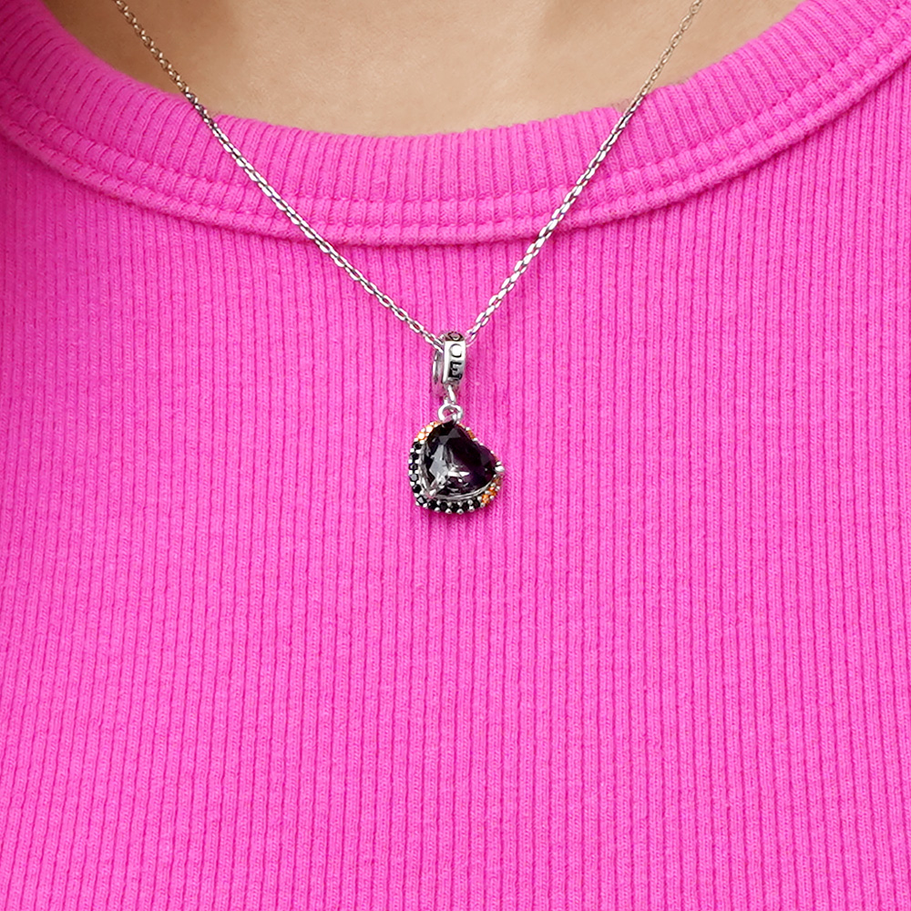 漸變黑紫色心型吊墜 image number 6