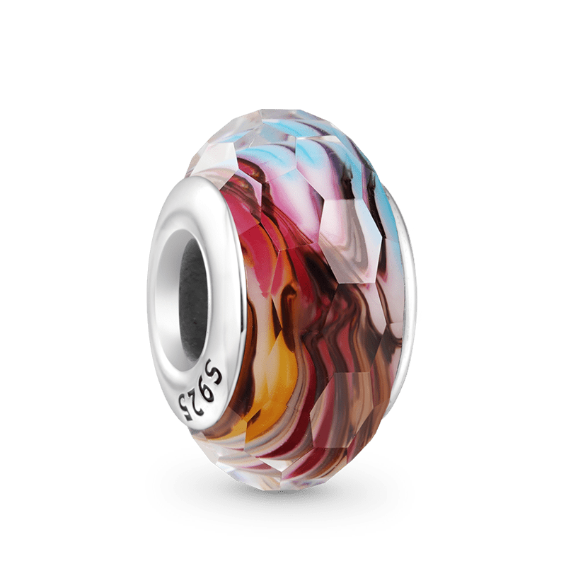 波浪花式紅色玻璃珠 image number 1