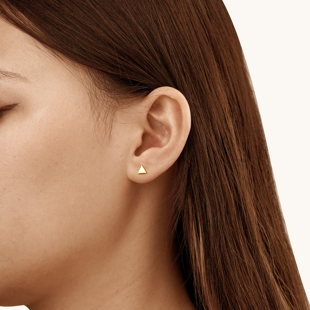 金色三角形耳釘 image number 3