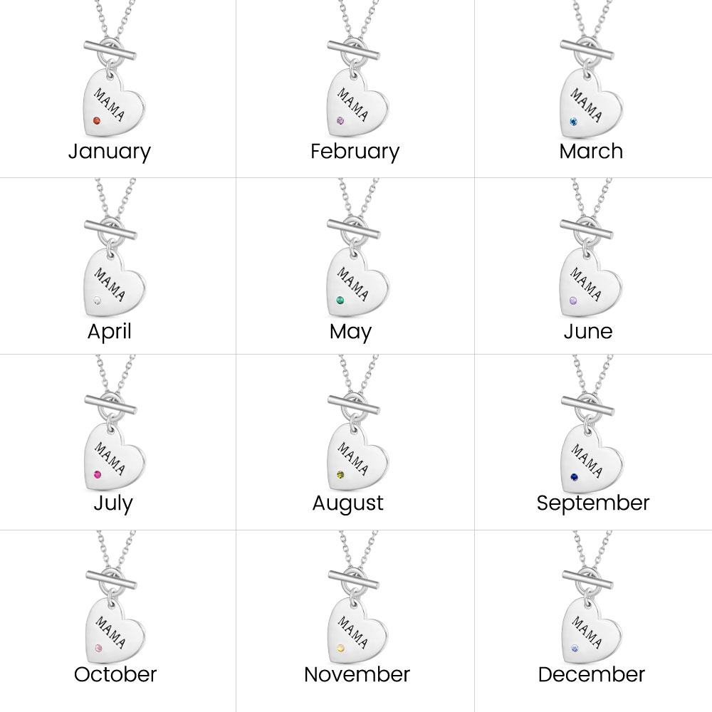 誕生石心形 MAMA 項鍊 image number 5