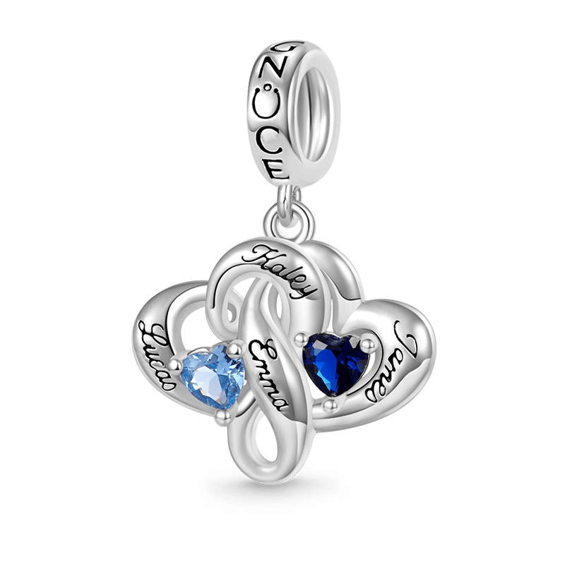 家庭心形雕刻吊墜 image number 0