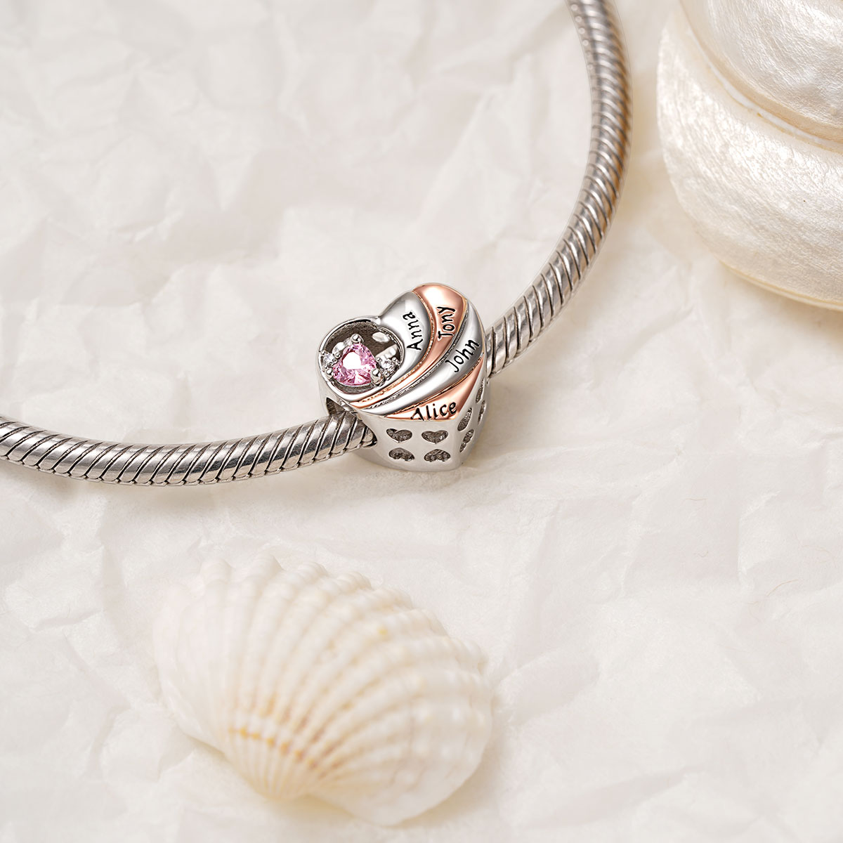 家庭愛心可雕刻珠飾 image number 3