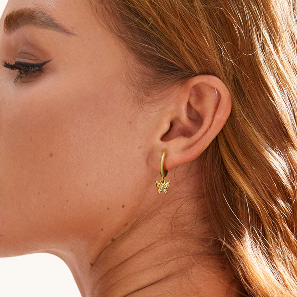 蝴蝶吊墜耳環 image number 4