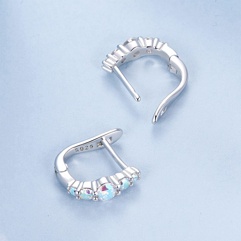 多色U型圈形耳環 image number 3