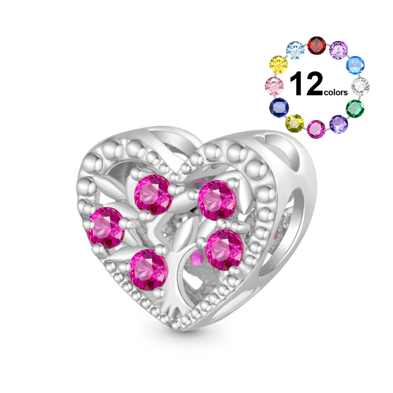 生日石生命之樹心形珠飾 image number 0