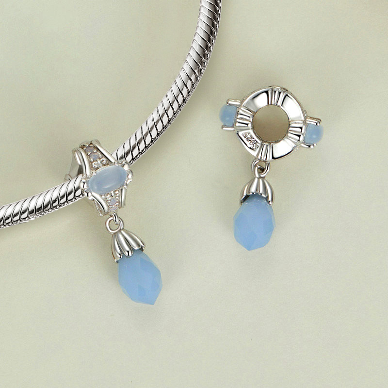 復古藍色水滴吊墜 image number 1