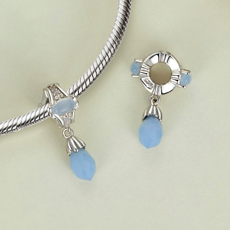 復古藍色水滴吊墜 image number 1