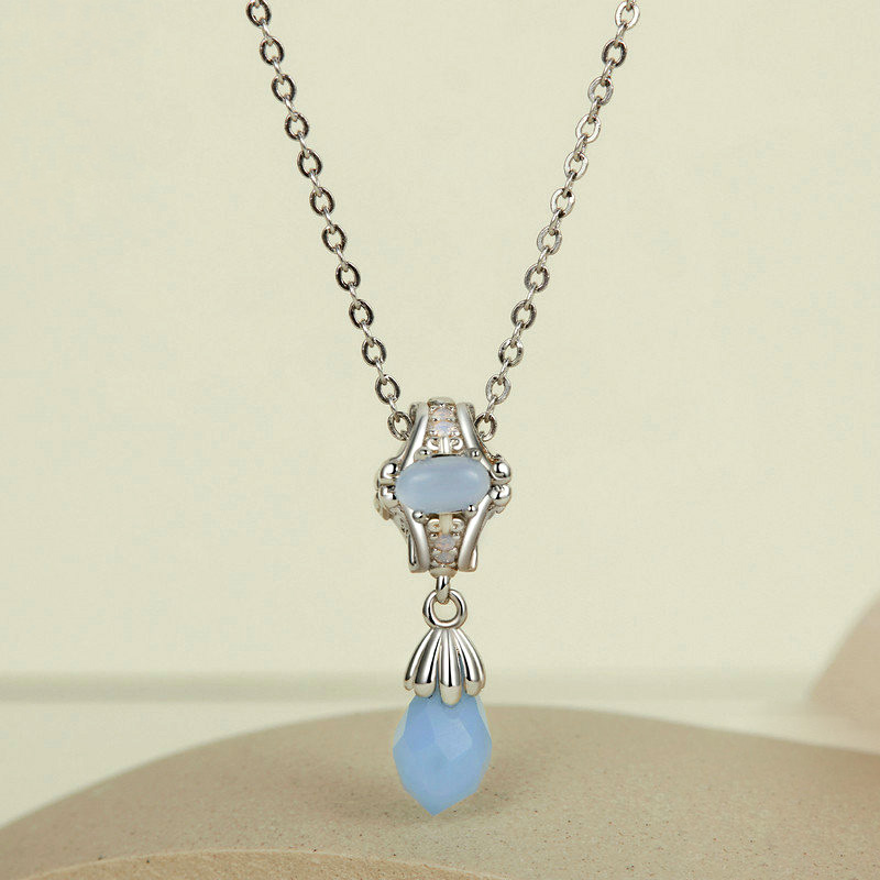 復古藍色水滴吊墜 image number 2