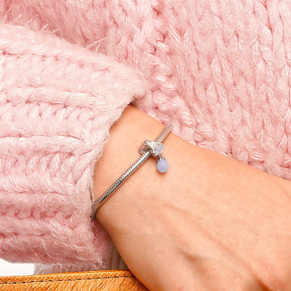 復古藍色水滴吊墜 image number 4