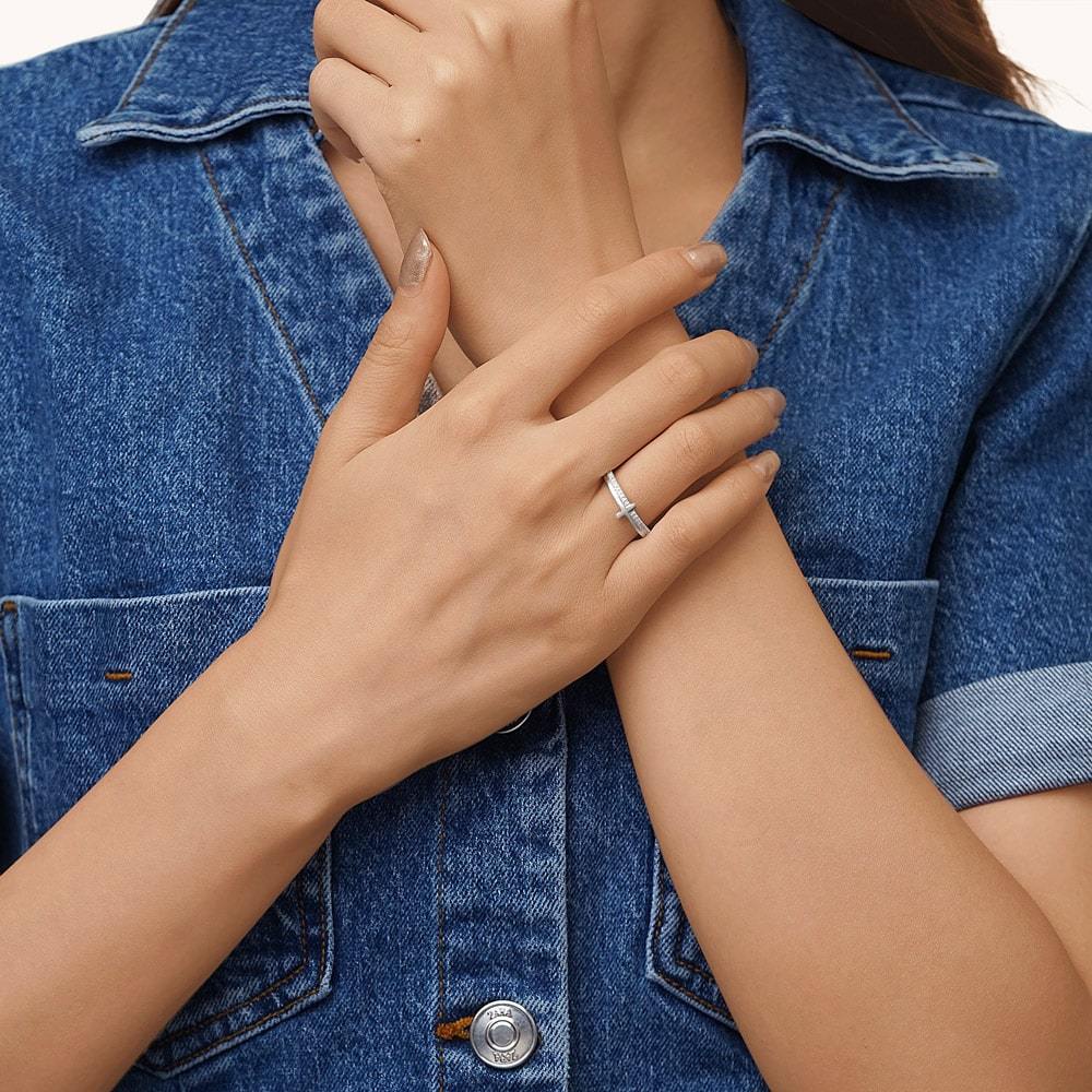 小十字銀戒指 image number 3