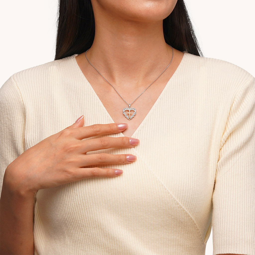 十字架心形項鍊 image number 3